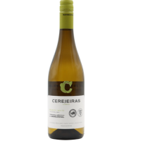 A brown bottle with a white label and a green letter "C" on the neck.