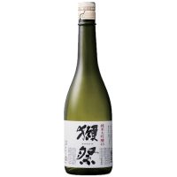 Bottle of Dassai 45 Junmai Daigino with Japanese calligraphy on label