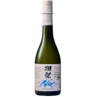 A bottle of Dassai Blue 50 Nigori sake 720ml
